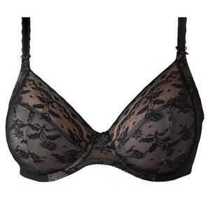 NWT Wacoal lifted in luxury underwire bra full figure floral lace black romantic